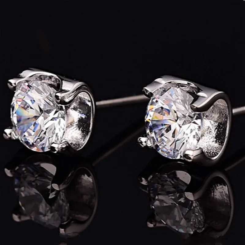 Классические серьги гвоздики из белого золота 0.5ct 2ct Moissanite 18k Gold Diamond юбилейные