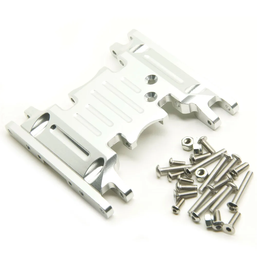 

YEAHRUN Black Sliver Speed Alloy Center Skid Transmission Plate For SCX10 90046 RC Rock Crawler