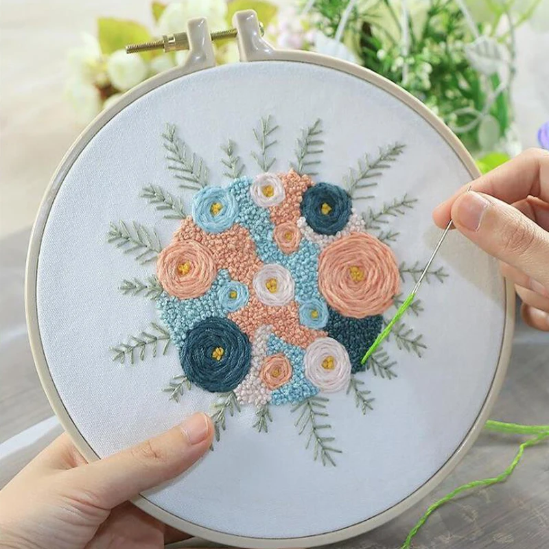 1-2 DIY Мандалай Фламинго вышивка набор с обручем для начинающих рукоделие Наборы вышивки крестом Шитье ручной работы подарок - Цвет: 1-2