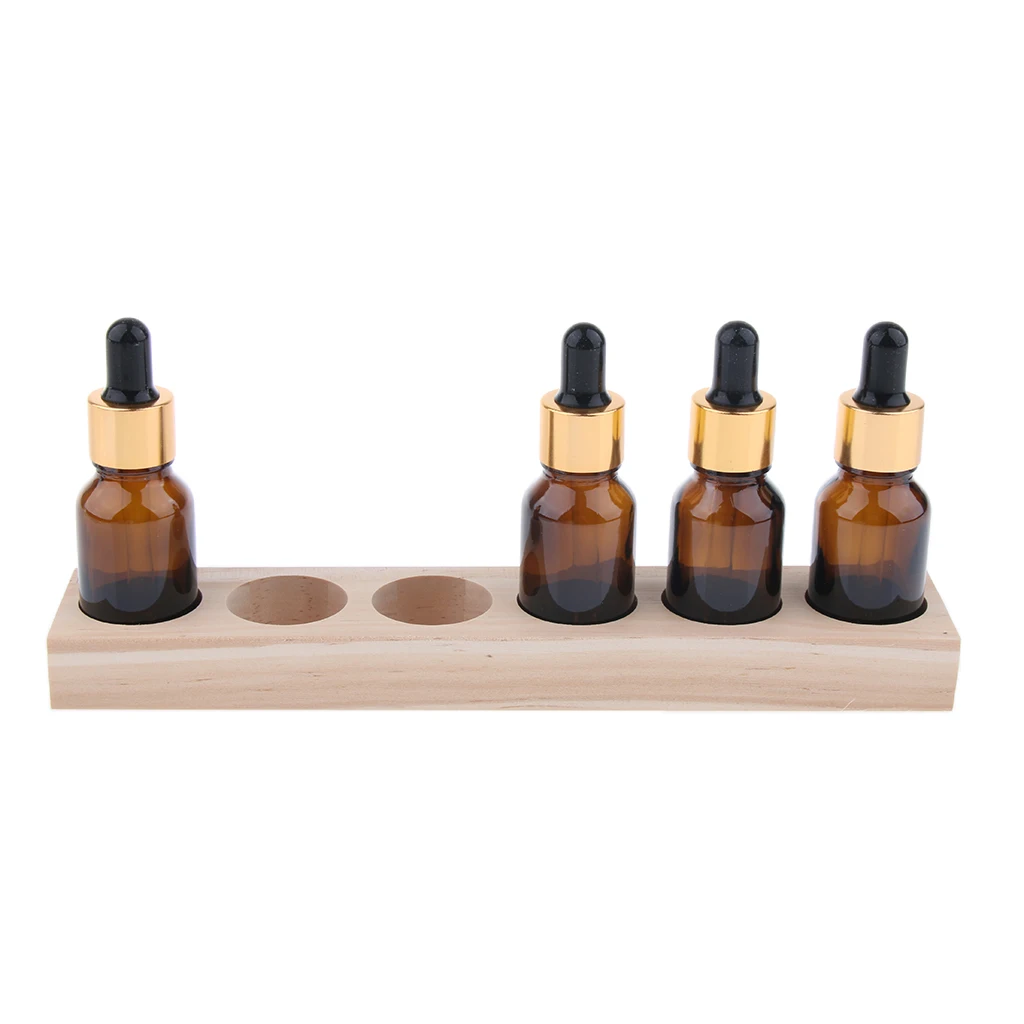 

6 Holes Wood Essential Oils Display Storage Organizer Rack Stand Holder for 30ml Wood Storage Rack Essential Oil Display Case