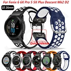 Новый быстросъемный ремешок для наручных часов 26 22 мм для Garmin Fenix 6X Pro 5X 3HR Enduro спуск Mk2, силиконовый легко устанавливаемый браслет Fenix 6 5 Plus