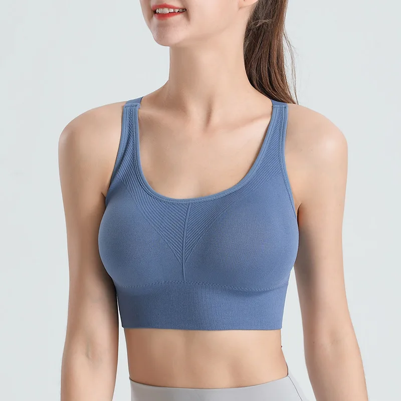 

SALSPOR New Women Yoga Bras High Strength Fitness Shockproof Push Up Bra Sports Joggings Cross Back Workout Athletics Underwear