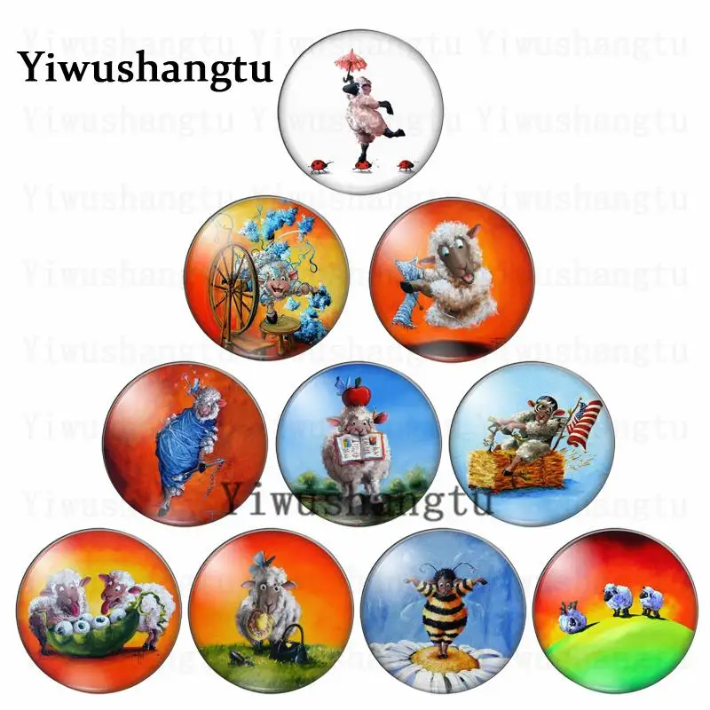 Картина маслом животное для танцев овец 12 мм/20 мм/25 мм/30 мм