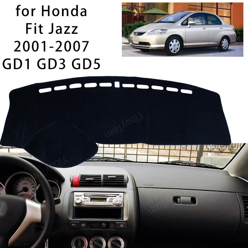 

Для Honda Fit Jazz 2001-2007 GD1 GD3 GD5 консоль приборной панели замшевый коврик Защита от Солнца Чехол