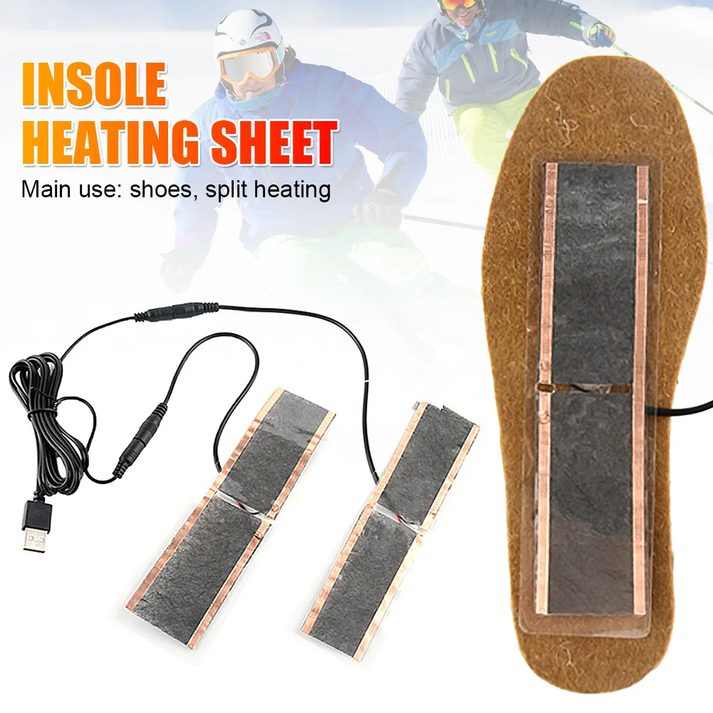 

Электрическая грелка для обуви, ульсветильник Кая стелька из углеродного волокна с подогревом, USB, моющиеся теплые термостельки унисекс, 1 п...
