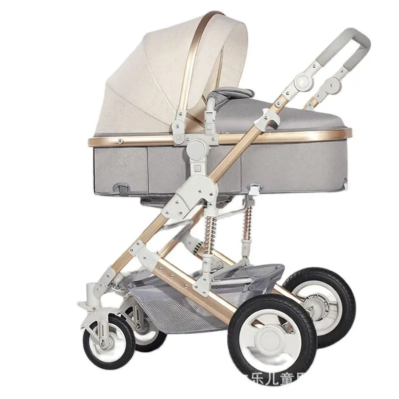 

Детская коляска с высоким обзором, может сидеть и откидываться, Детская Автомобильная легкая коляска, двусторонняя амортизирующая коляска ...