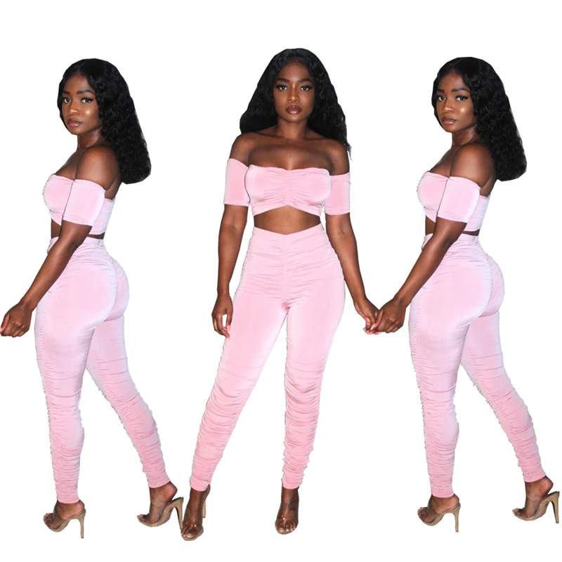

Women Two Piece Set pink stacked leggings joggers stacked sweatpants women ruched pant stacked pants women sweat pants trousers
