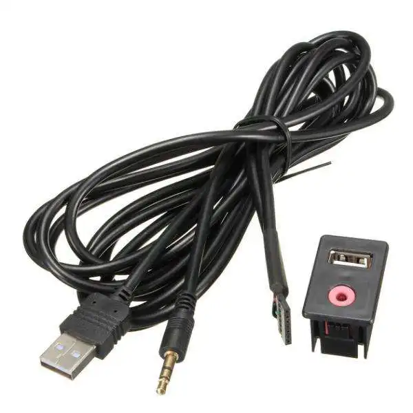 

Car Dashboard Flush Mount 1/8 Inch A/V USB Extension Cable Install Kit