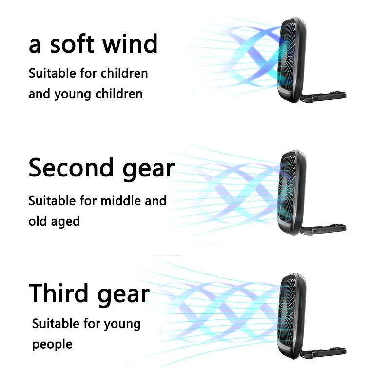 Электрический вентилятор портативный складной держатель с бесшумным складным