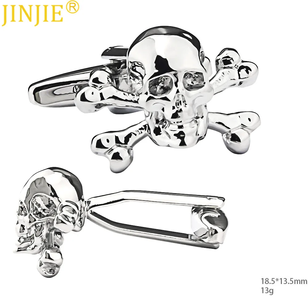 Веселые пиратские запонки с черепом на Хэллоуин глянцевые металлические для