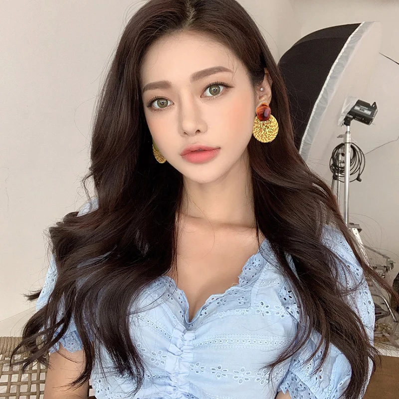 Корейские серьги из ротанга YAMEGA ручной работы уникальные деревянные