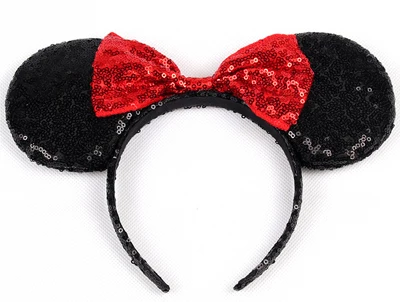 headband 1 Новые Симпатичные Уши Минни-Маус повязка фестиваль DIY аксессуары для волос бантики для волос с пайетками, лента для волос на Рождество для девочек, подарок для женщин - Цвет: headband 1