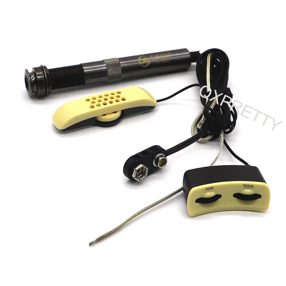 

Acoustic Guitar Pickup Soundhole with Mic Volume Tone Control Soft Piezo