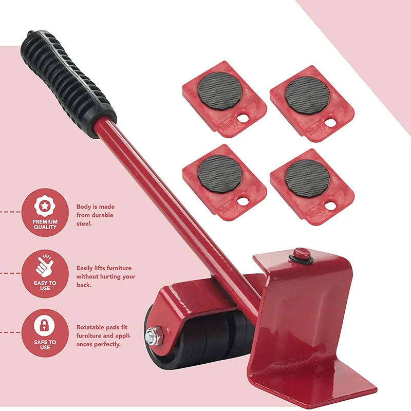 4pcs Moves Furniture Tool Transport Shifter Moving Wheel Slider Remover Roller Tools Heavy Easily Lift Objects | Мебель