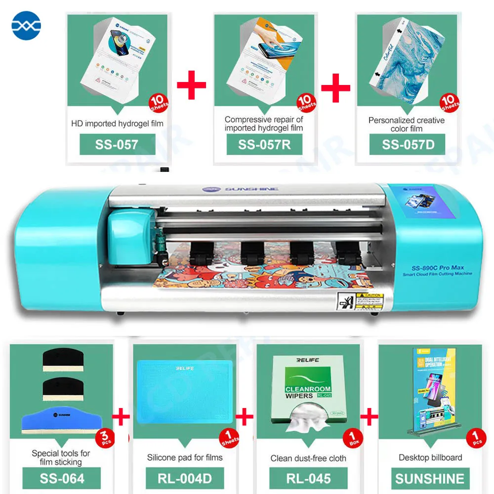

Sunshine SS 890C Pro Max Hydrogel Film Cutting Machine For iPad 12.9 Inch Mobile Phone Front Back Glass Protective Sheet Cutter