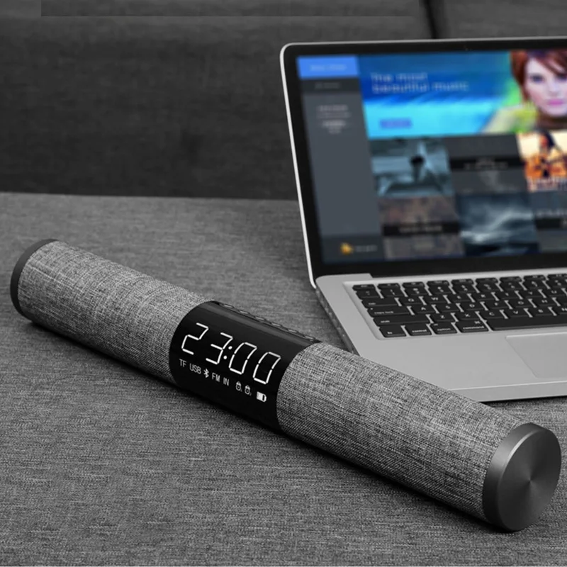 

Креативный будильник Bluetooth-динамик портативный двойной сабвуфер беспроводной Звук с будильником