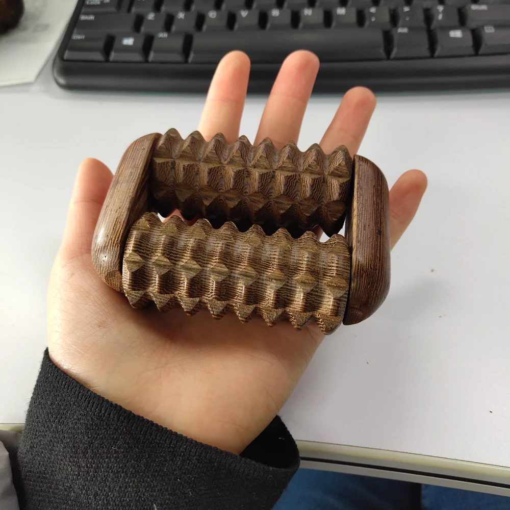 

Stress Relief Wooden Roller CMHF Acupressure/ Reflexology Tool Relieve Blood Circulation Hand Body Portable Massager with Rolls