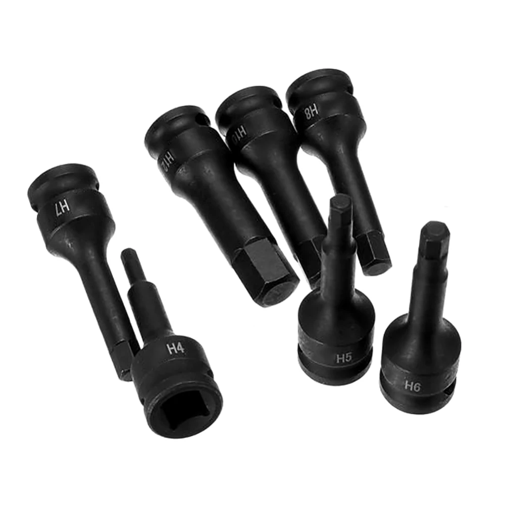 

7 Pcs T/M/H/RT Type Impact Socket Bits 3/8 Inch Driver Metric Star Torx Hex Spline Ratchet Screwdriver Bit Socket Set Tools