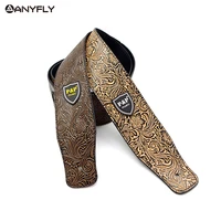 high quality flower carving pu leather guitar strap for acoustic electric folk guitar solid and durable acoustic guitar strap