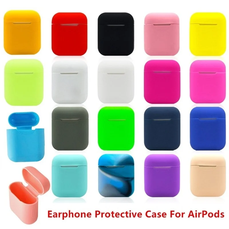 

HTHwish For AirPods Silicone Case Cover Protective Skin for Apple Airpod Covers Case headphone case Airpods Earpods Silicone