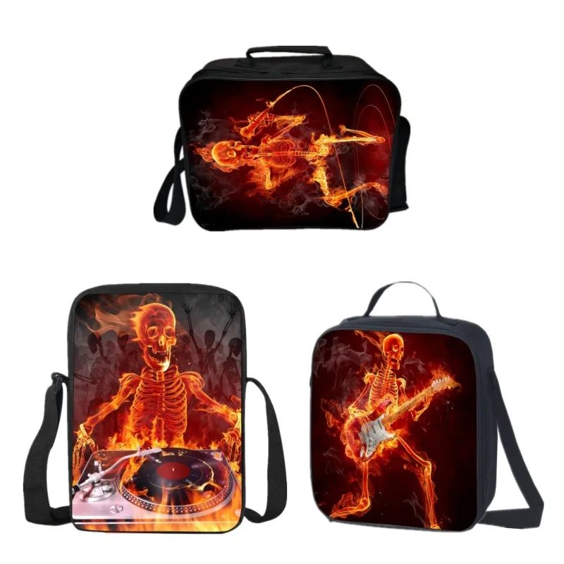 Новый стиль детский Ланч бокс с 3D принтом черепа для детей сумка студентов еды