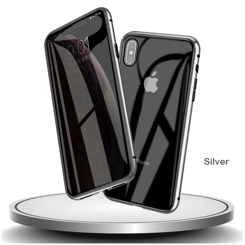 Анти-писк Магнитный чехол для телефона для iPhone XR XS Max X XS 7 8 6 6S Plus защита экрана из закаленного стекла