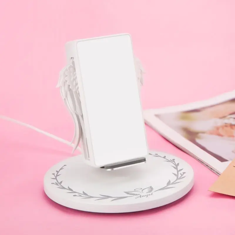 

LED Qi Wireless Charger Dock 10W Angel Wing Fast Charger for Cellphone Mobile