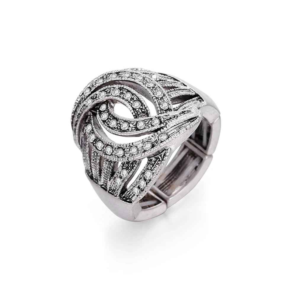 

Antique Silver Color Vintage Finger Rings for Women Free Size Double Layer Wind Knuckle Ring Male Jewelry Wedding Gifts 2019
