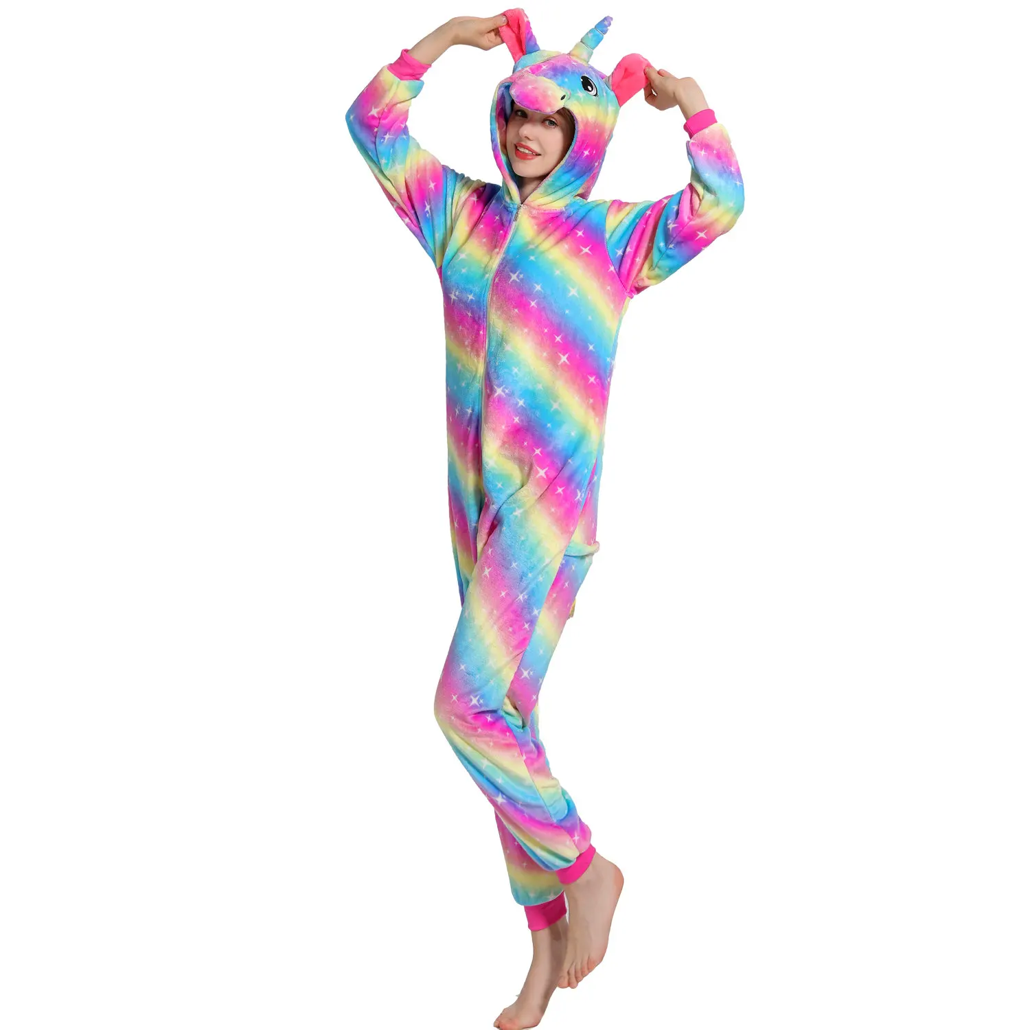 2020 Для Женщин Животного Пижама фланель для сна отдыха пижамы взрослых кигуруми