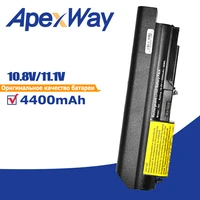 apexway 4400mah 6 cells laptop battery for lenovo thinkpad r61 t61 r61i r61e r400 t400 series 14 inch wide