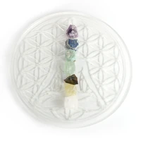 7 chakras crystal resin magic tarot round plate astrology natural stone orgonite energy generator buddha balance meditation