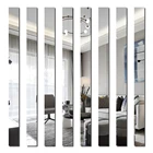 10 шт., зеркальные настенные стикеры в виде полос