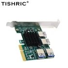 Мультипликатор TISHRIC PCIE 1-4 PCI Express, со слотом USB 3,0, совместим с графическим интерфейсом X4 X8 X16, переходник для видеокарты