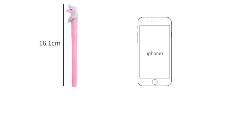 1 шт Licorne свет единорога черные чернила гелевая ручка животное ручка для письма шариковые ручки детский подарок школьные офисные ученики канцелярские принадлежности