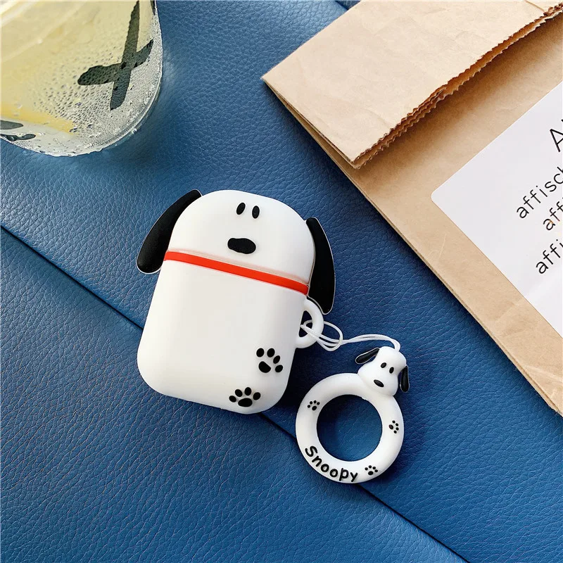 Красный Милый чехол для наушников для AirPods с мультяшным животным, сумка для ключей, беспроводные наушники, чехол, анти-шок для Apple Airpods 2, аксессуары - Цвет: Красный