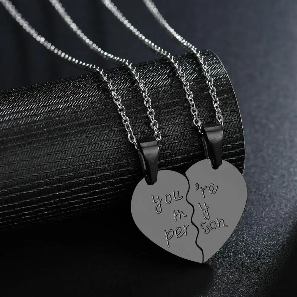 ELSEMODE 2 шт./компл. Сердце Пара кулон Имя ожерелье персонализированные из