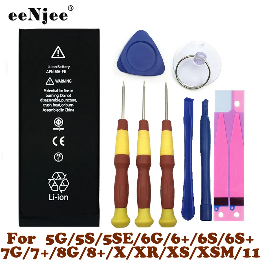 

Smart Phone Battery For iPhone 4g 4s 5g 5s Se 6 6s 6 s 7 8 Plus X Xs Max Xr 7P 8P 11 11pro 12 Replacement Parts With Tools