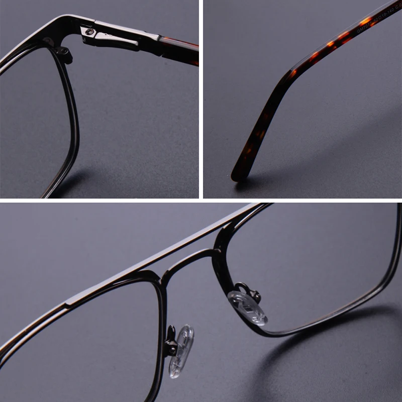 

DOUBLE LEGEND Double Bridge Squared Full Frame Glasses Optical Spectacle Frames for Men Women Eyeglasses 0.0X Decorative Eyewear