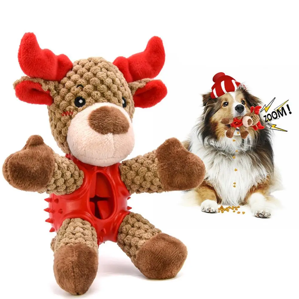 

Tough Dog Toys Christmas Squeaky Dog Toys Durable Rubber Dog Chew Bite Toy Stuffed Dog Toys Funny Interactive D