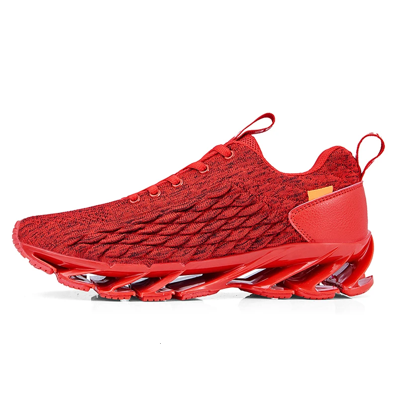 red man shoes Брендовая мужская обувь для бега; Модные дышащие кроссовки с лезвием; амортизирующие удобные спортивные кроссовки для бега; zapatillas hombre - Цвет: red man shoes