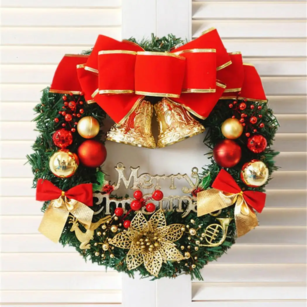 Рождество 2019 Navidad украшения Рождественские двери Висячие венки изображение