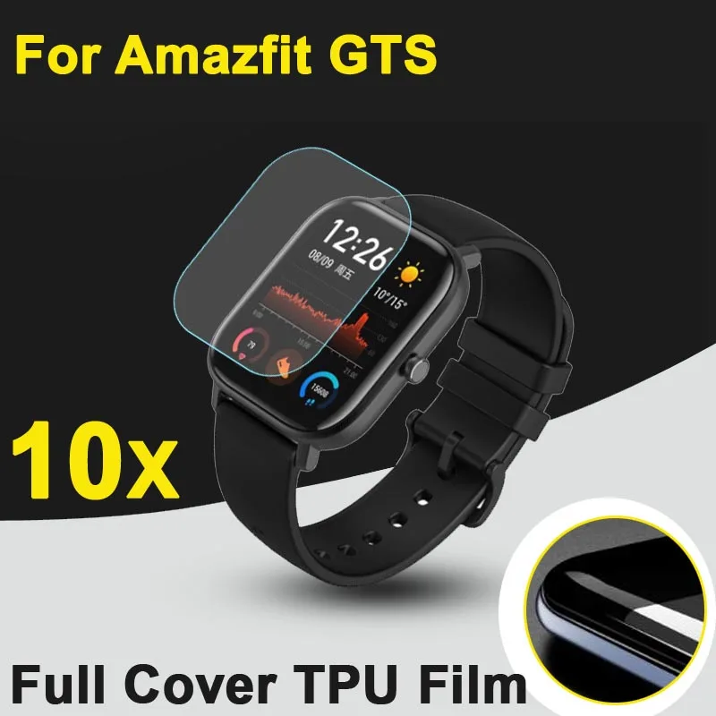 

10pcs/lot For Huami Amazfit GTS Sports Smart Watch GPS Full Cover Screen Protectors Soft TPU Anti-scratch Protective Film