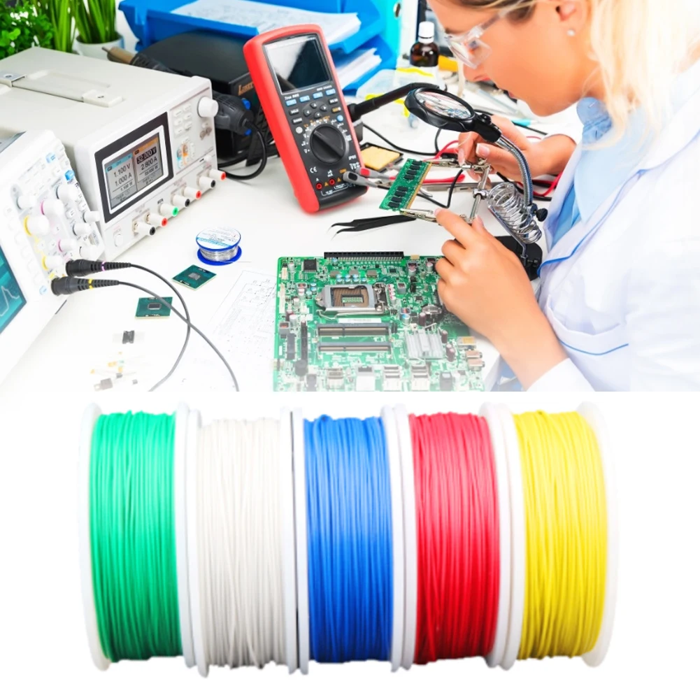 

High Quality Flexible Silicone Wire And Cable 5 Colors In A Box Mixed Wire Tinned Pure Copper Wire 30AWG Flexible Wire 5Rolls