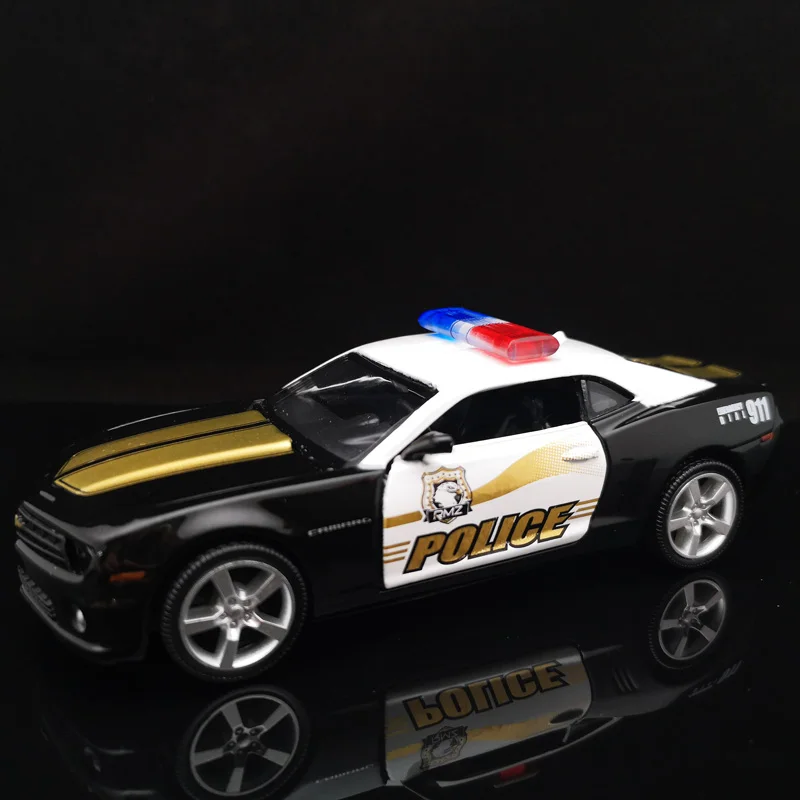 1/36 масштаб Chevrolet Camaro полицейский автомобиль литый под давлением сборная игрушка
