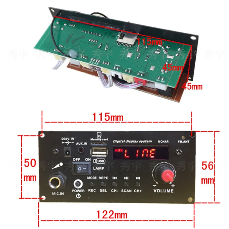 Цифровой моноусилитель 3 7 в с литиевой батареей Bluetooth для караоке AUX TF USB