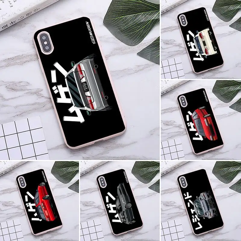 

Tokyo JDM drift sports car Phone Case for iPhone 12 mini 11 Pro Max X XR XS 8 7 6s Plus Matte Candy Pink Silicone Cases