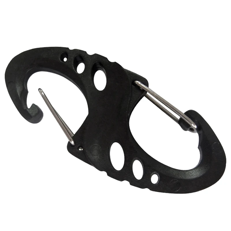 

10PCS Locking Carabiner Keychain 8 Ring Quick Release Clip Camping Climbing Buckle Clip Outdoor Gear Tool Carabiners Rock K B0I2