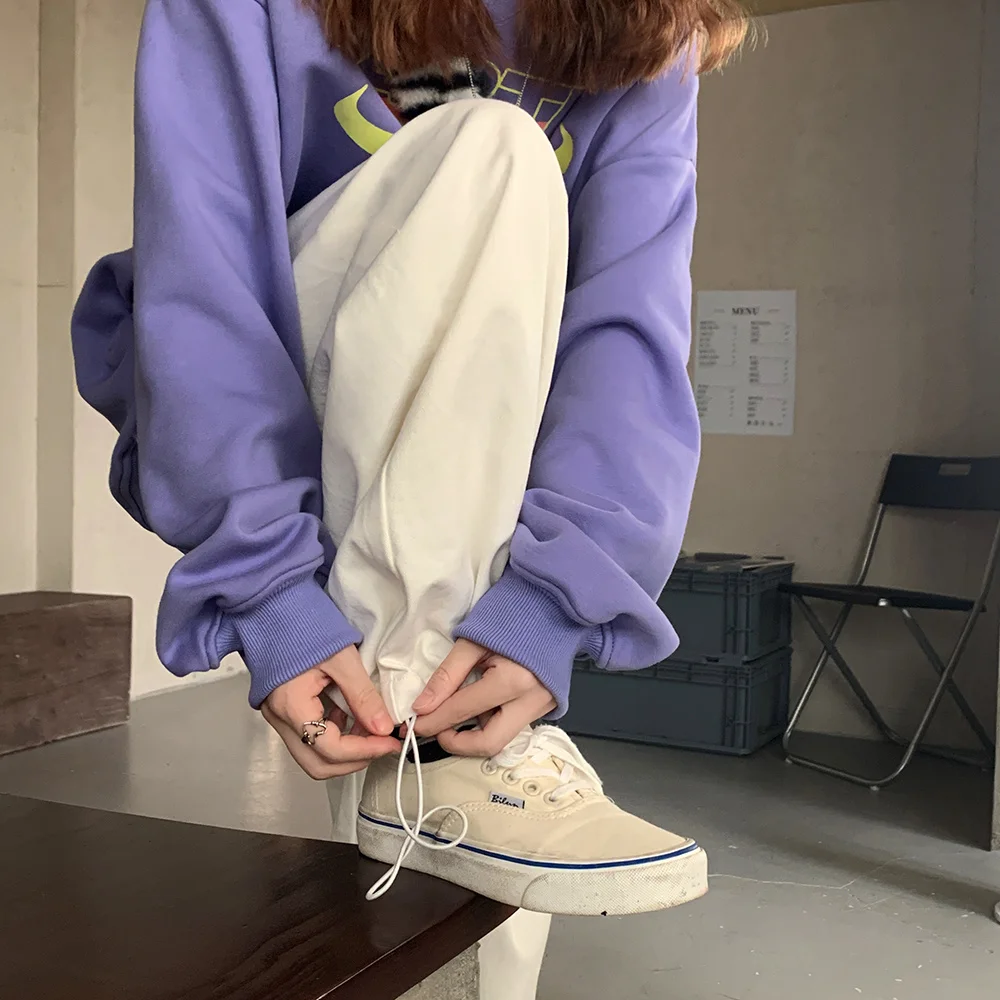 Брюки женские повседневные с широкими штанинами свободные штаны вертикальными в