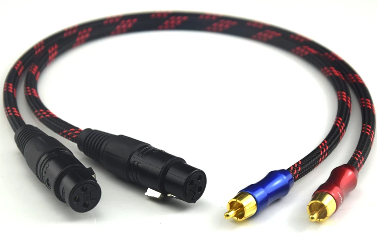 Hifi 2RCA штекер 2XLR для аудиокабеля с разъемом типа &quotМама&quot Hi end 4N OFC Dual XLR женщин
