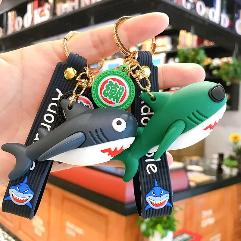 

New Design Cartoon Shark Keychains Cute Girls Car Key Chain Women Bag Pendant Keyring Lovers Holiday Gift
